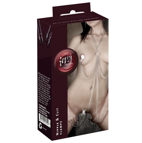 Fetish Collection – Nipple & Clit Clamps With Harness
