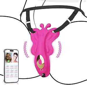 Thong Panty Wearable Vibrator Adult Sex Toys for Women, APP Control Clitoris Stimulator Novelties Adult Toys with 9 Vibration Modes, Mini Discreet Butterfly Vibrator Rose Sex Toy for Women and Couple