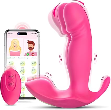 Wearable G Spot Dildo Vibrators Adult Sex Toys for Women or Men, App Remote Control Panty Mini Vibrator with 10 Quickly Wiggling & Vibrating Modes Panties Quite Rose Toy Sex Machine